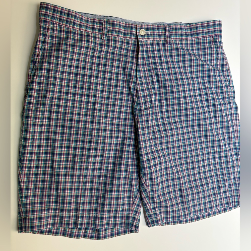 Polo Ralph Lauren Golf Plaid Purple, Pink, Teal, Green Shorts Men's 36 RN41381